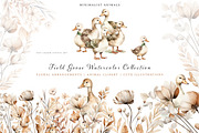 Watercolor Field Goose Collection, an Animal Illustration by Pati Paints (Thumbnail 1 of 12)