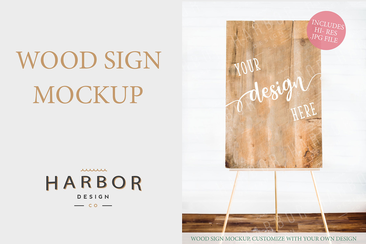 Easel Wood Mockup - Wedding Design, a Product Mockup by Harbor Design Co (Photo 1 of 2)