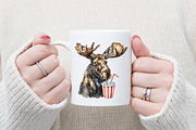 Quirky Reindeer Funny Moose Clipart, a Graphic by designcity5 (Thumbnail 4 of 5)