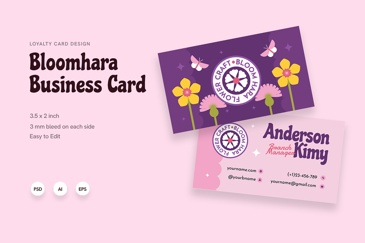 Bloomhara - Business Card, a Business Card Template by Fannan Studio (Photo 1 of 3)