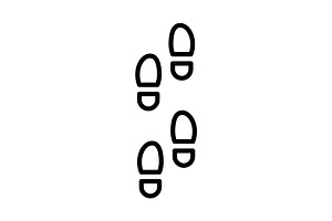 Shoeprint icon design template, an Outline Icon by Sumberpangan