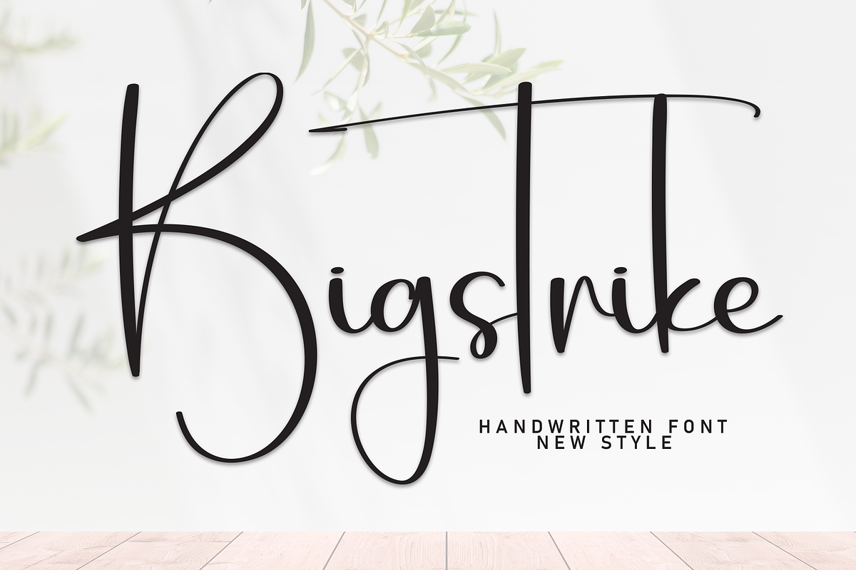 Bigstrike | Script Font, a Handwritten Font by Scratchones (Photo 1 of 9)