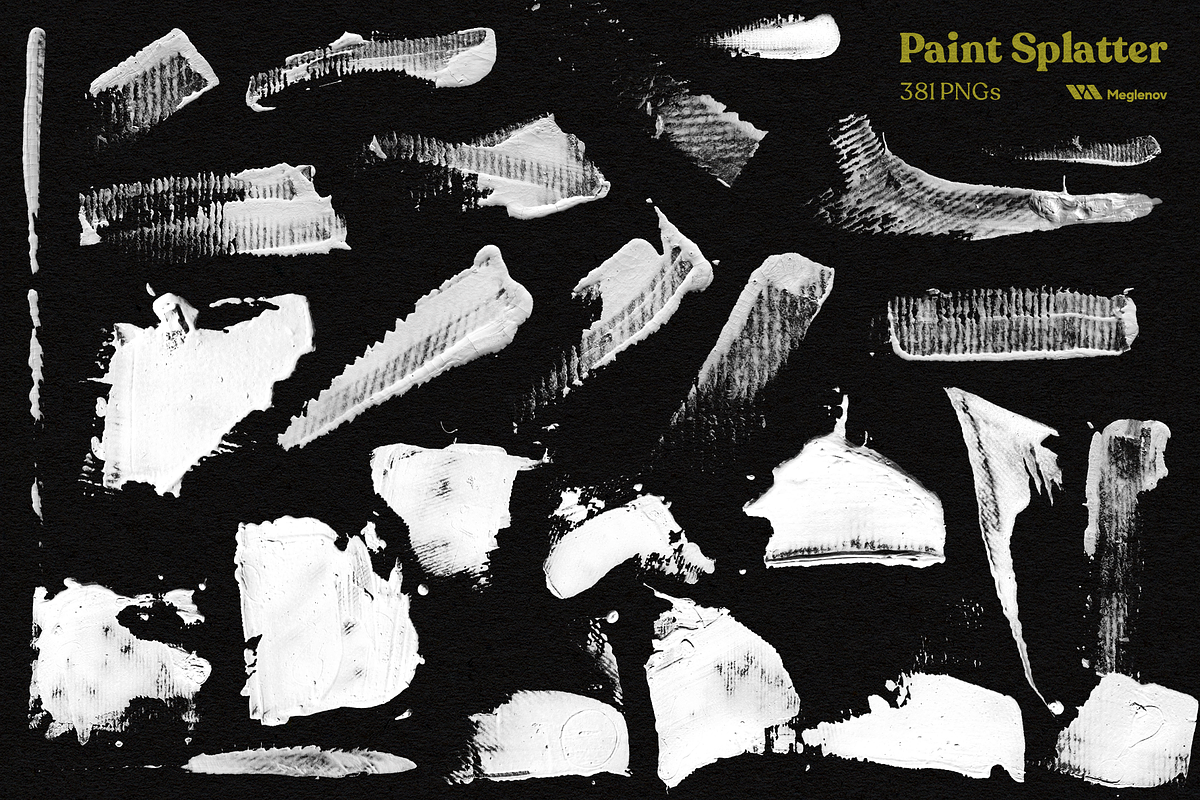 Paint Splatter [381 PNGs], a Texture Graphic by Meglenov (Photo 10 of 12)
