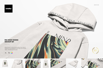 Oversized Hoodie With Hood Mockup