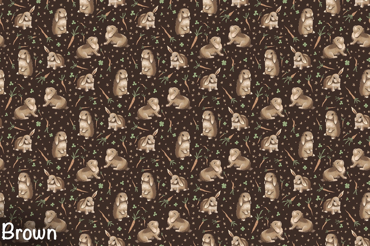 Rabbits & Carrots Repeat Pattern, a Pattern Graphic by Forest Lily (Photo 6 of 11)