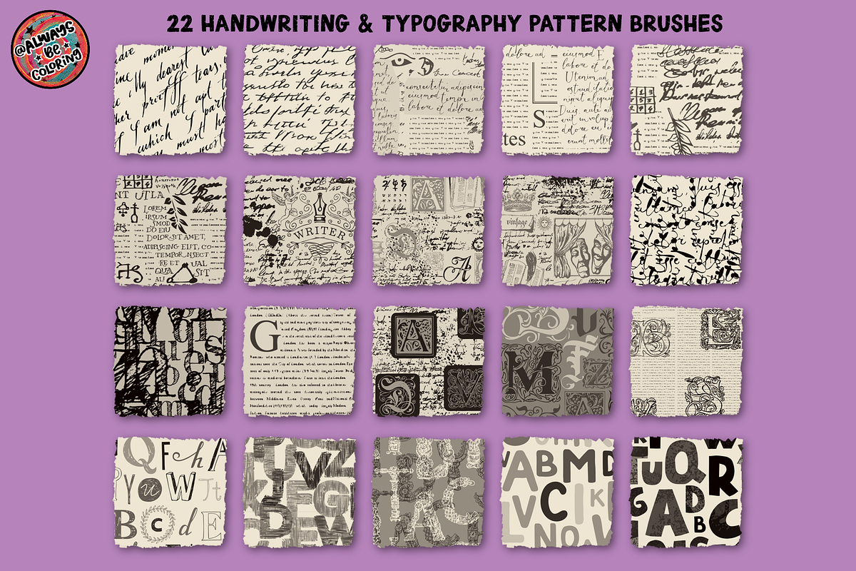 Procreate Vintage Patterns Brush Set, a Brush Add-On by AlwaysBeColoring (Photo 4 of 9)