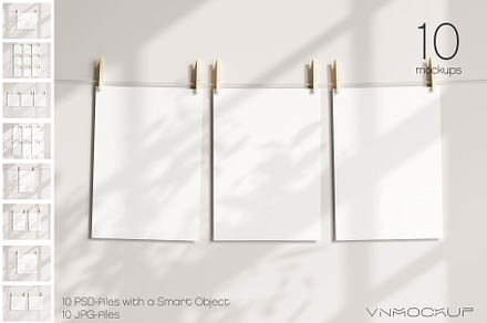 Paper Mockup Bundle - 10 Mockups