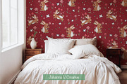 Valentine Bunny & Flower Pattern, an Illustration by Johanna V. Creative (Thumbnail 2 of 3)