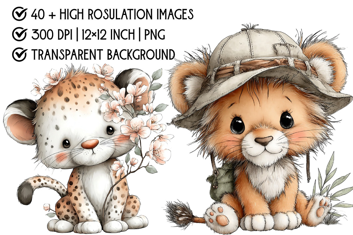 Safari Animals Clipart, an Illustration by Pixels.Craft (Photo 4 of 6)