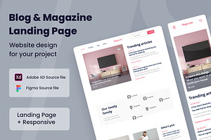 Magazine Blog Web Design, a Wireframe Template by INSPR STD