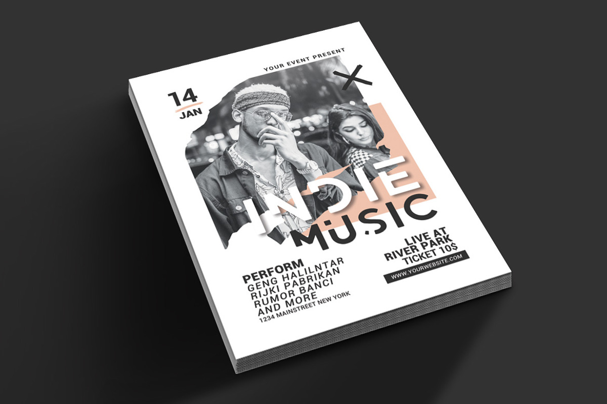 Indie Music Flyer, a Flyer Template by Muhamad Iqbal hidayat (Photo 2 of 4)