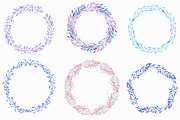 Blue wreaths watercolor clipart, an Illustration by mcherevan (Thumbnail 2 of 3)