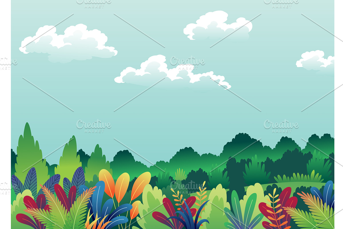 Jungle fairytale. Colorful jungle, an Illustration by the8monkey
