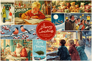 Retro Christmas illustrations