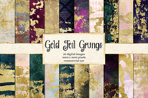 Gold Foil Grunge Textures