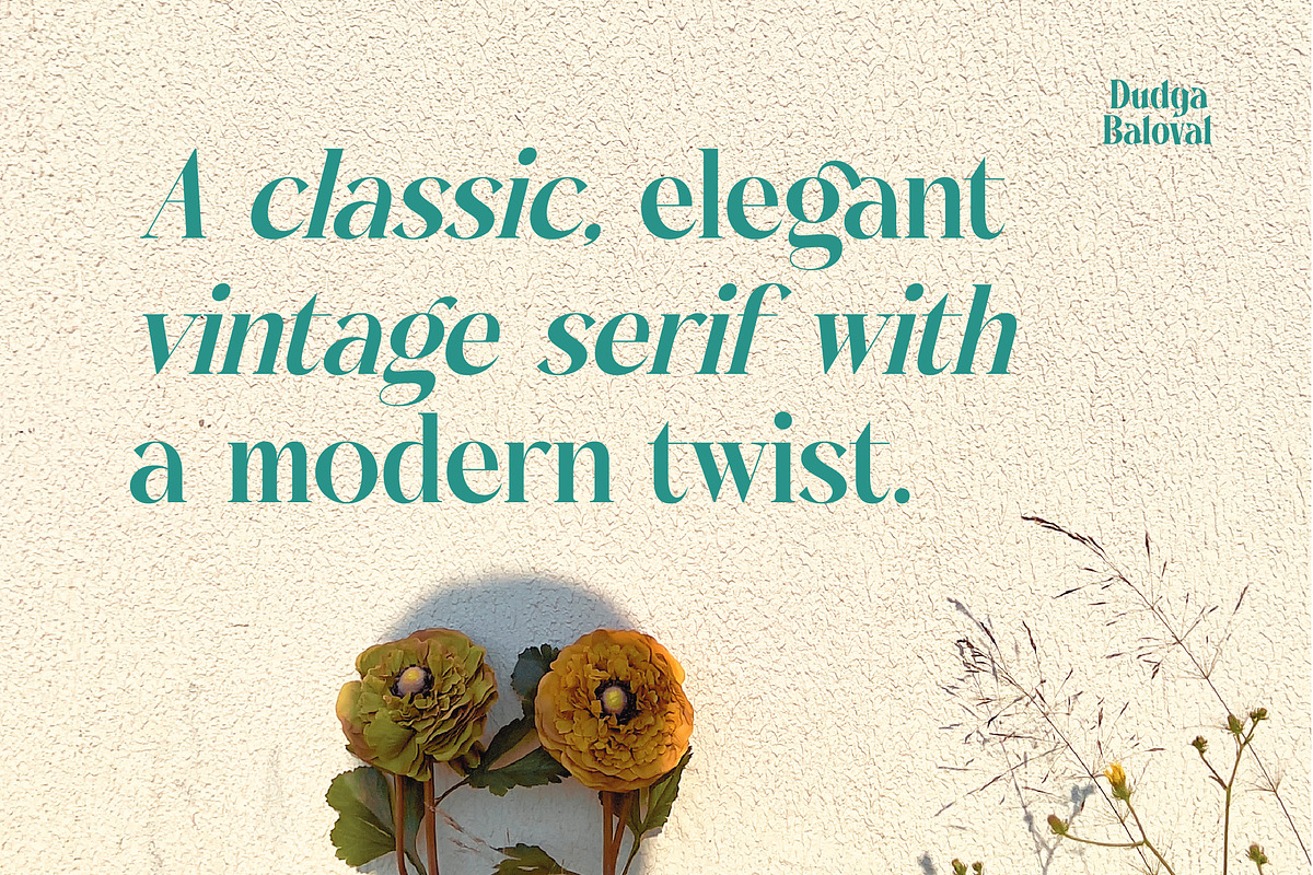 Dudga Baloval Elegant Serif Font, a Serif Font by timelesstype.co (Photo 10 of 20)