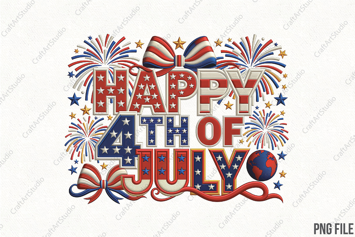 Happy 4th of July PNG, an Illustration by CraftArtStudio (Photo 1 of 4)