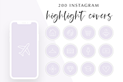 200 Instagram Story Highlight Icons, a Social Media Template by Blog&Glow (Thumbnail 1 of 4)