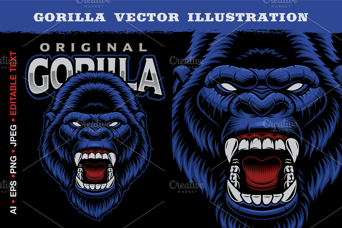 Gorilla Vector Illustration, an Animal Illustration by Harry Kasyanov (Photo 1 of 4)