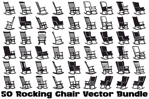 Rocking Chair Silhouette Bundle, an Illustration by Designs_River