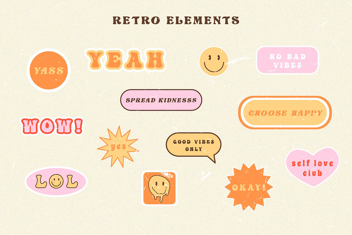 Groovy Summer - Retro Hippie Clipart, an Illustration by millering (Photo 5 of 15)