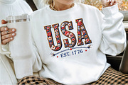 Floral Embroidery USA Png Retro Amer, an Illustration by Sublimation Artist (Thumbnail 2 of 9)