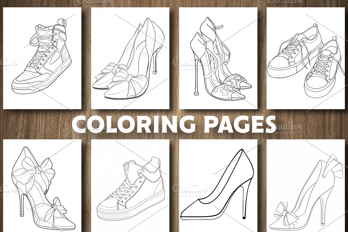 110 Pages Fashion Shoes Coloring, a Person Illustration by Design Station (Photo 2 of 5)