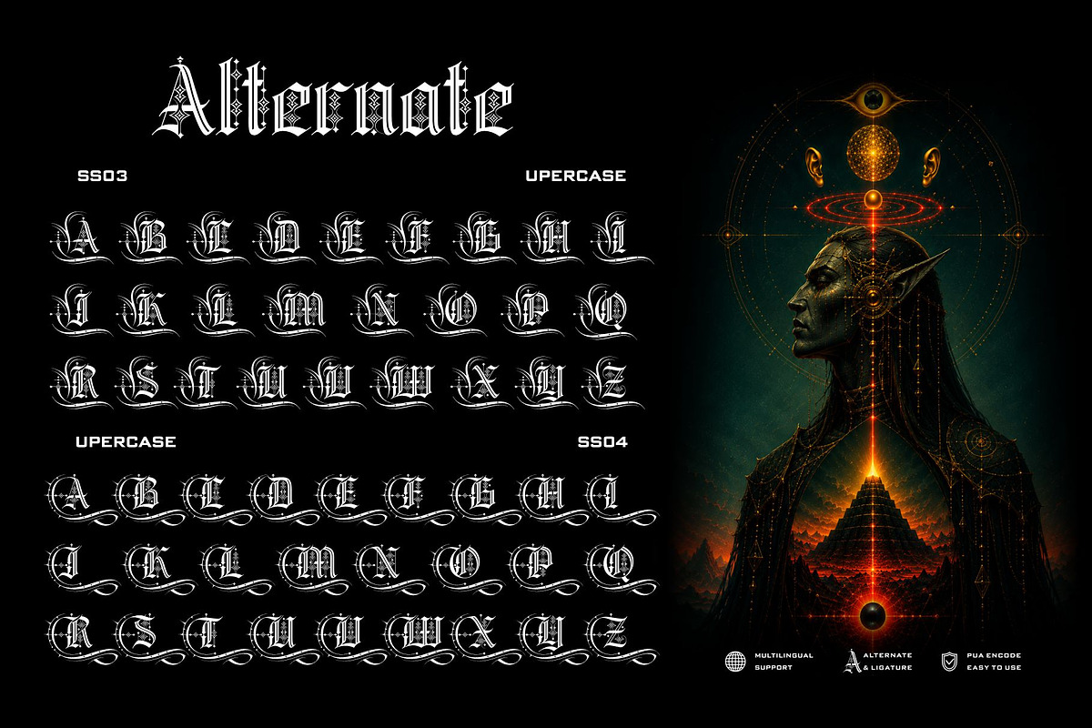 Magic Round Typeface, a Blackletter Font by alit design (Photo 5 of 18)