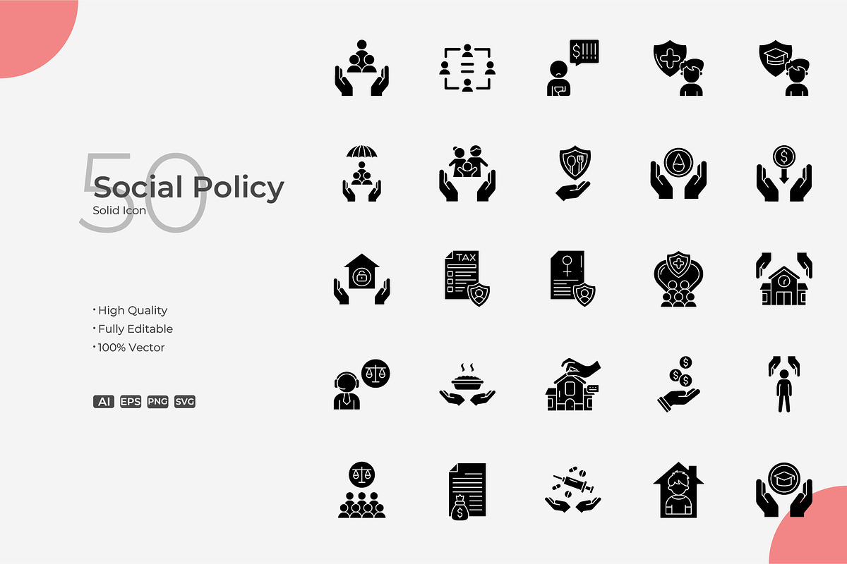 Social Policy Solid Icons, a Solid Icon by Bloodline