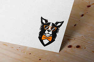 Hipster Dog Logo