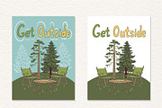 Camping & Hiking Poster Collection, a Seasonal Illustration by Mari_Caliart (Thumbnail 3 of 12)