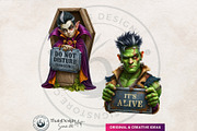 Funny Halloween Clipart PNG Set, a Seasonal Illustration by ThatsDesignArt (Thumbnail 4 of 16)