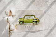 Retro cars. Watercolor illustrations, a Transportation Illustration by iri-illustration (Thumbnail 11 of 11)