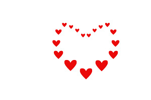 Red heart isolated on the white back