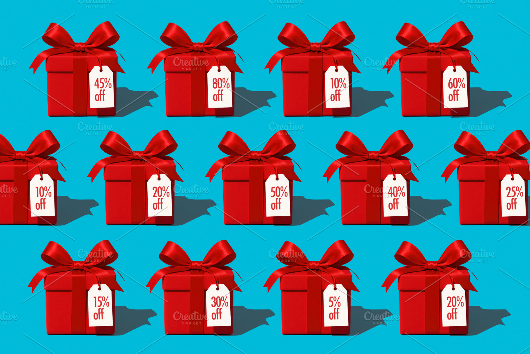 red gift boxes with discounts, generative AI, a Photo by Nito