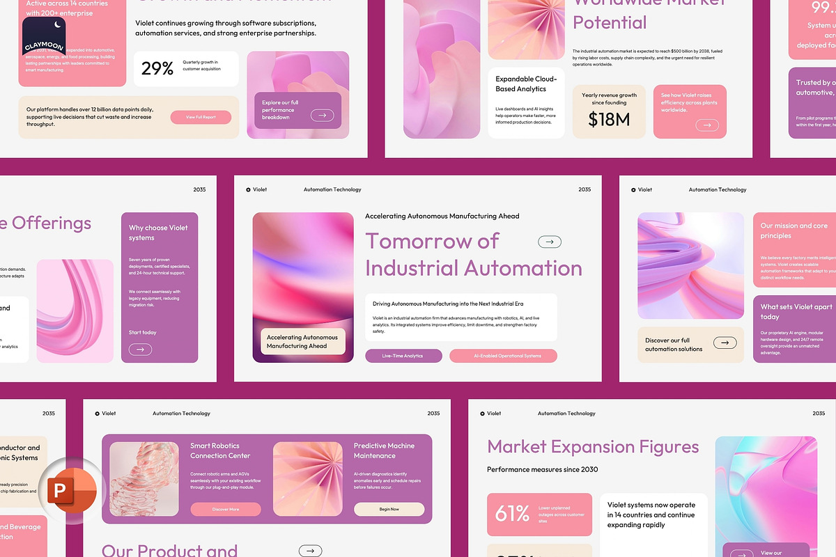 Violet Industrial Automation, a Presentation Template by Claymoon Lab (Photo 2 of 7)