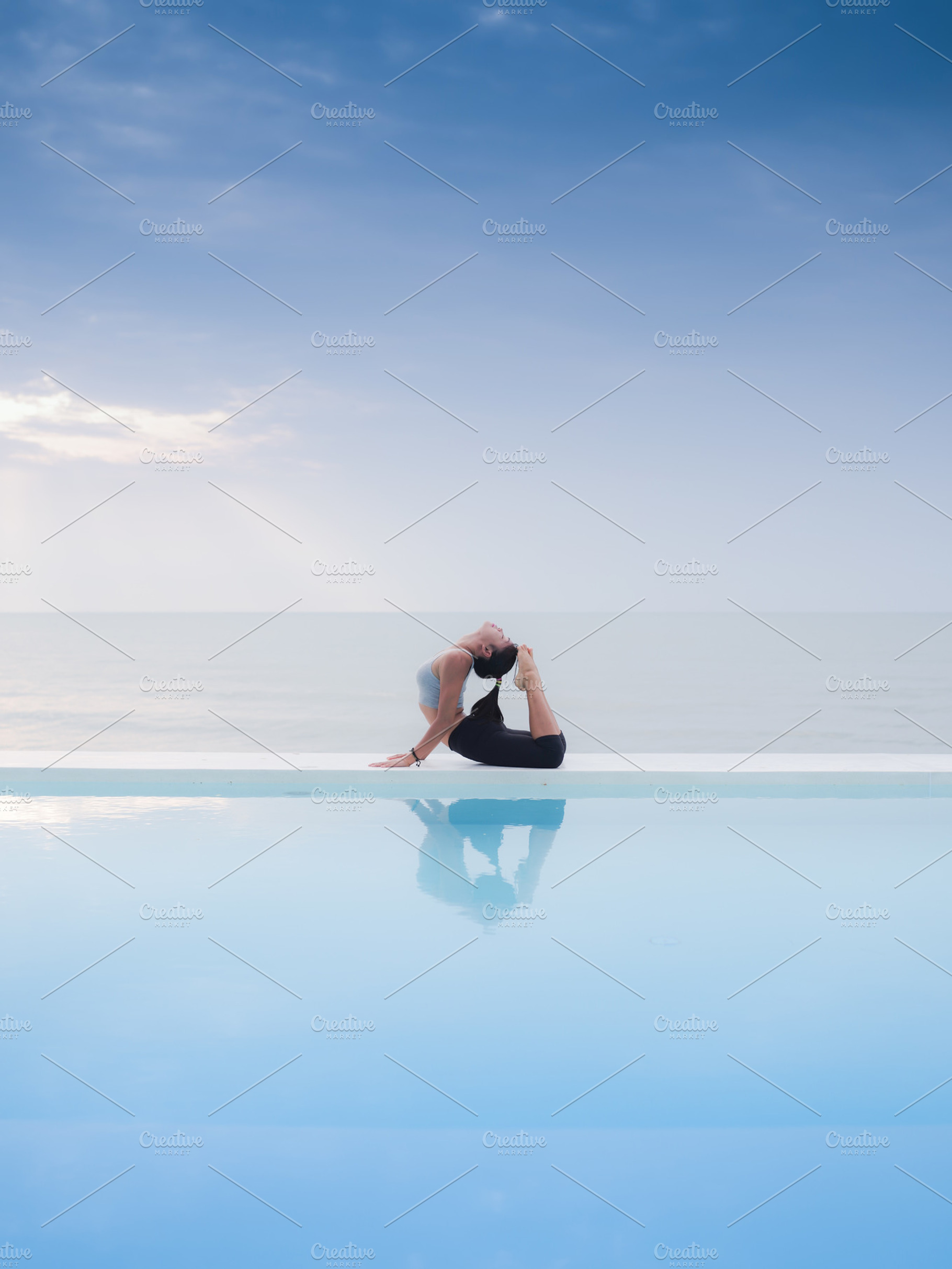 Woman practice Yoga, a Photo by coffeelover