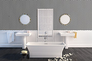 interior PSD, Bathroom photo, a Print Template by HisariDS Mockup Design (Thumbnail 1 of 6)