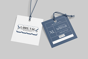 Square Label Tag Mockup