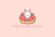 Kawaii Bunny Strawberry Dessert, an Animal Illustration by Blumensdiary (Thumbnail 6 of 6)