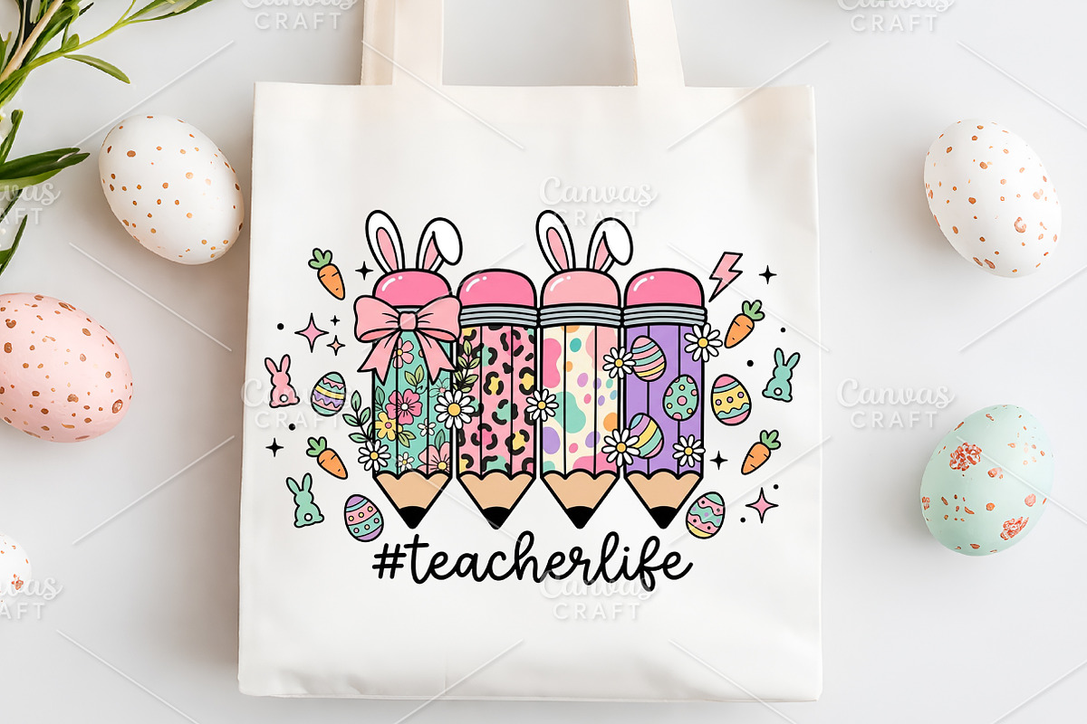 Easter Teacher Pencil PNG, an Illustration by Canvas Craft (Photo 6 of 6)