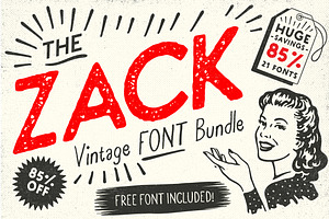 ZACK Vintage Font Bundle