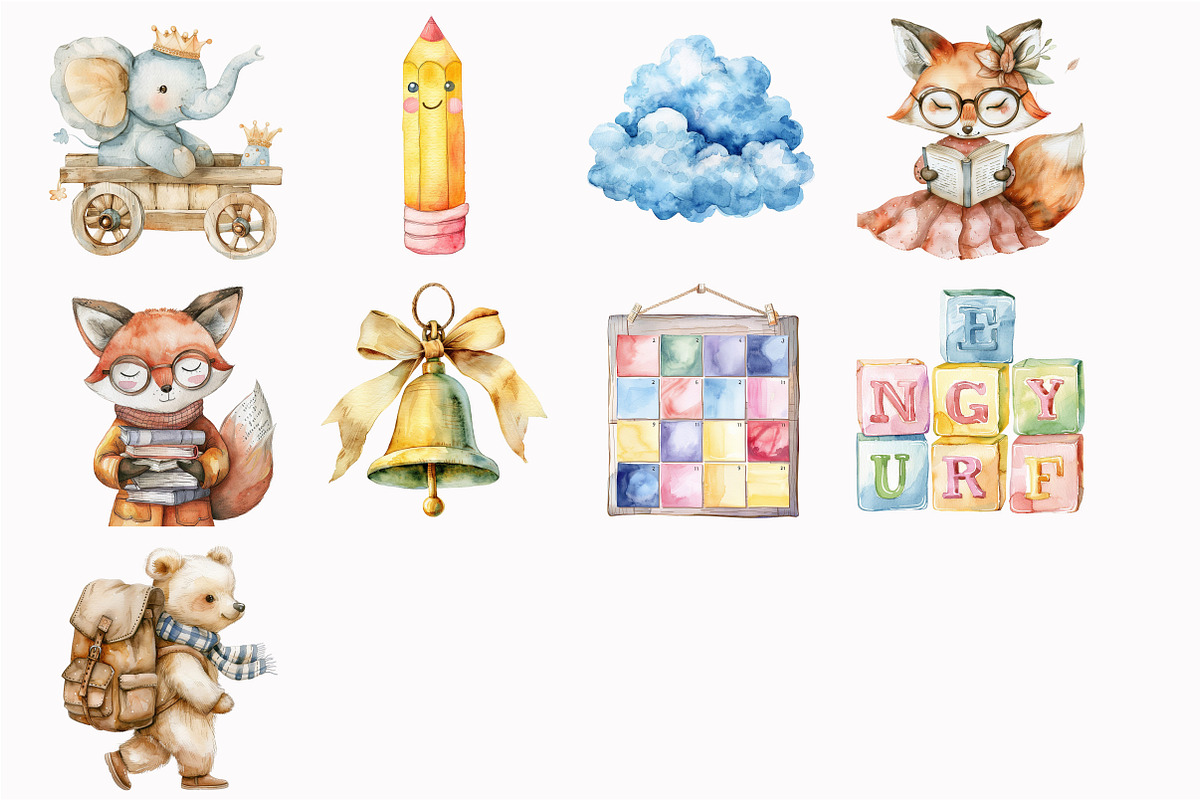 Back to School Animal Clipart, an Illustration by Design Market (Photo 5 of 5)