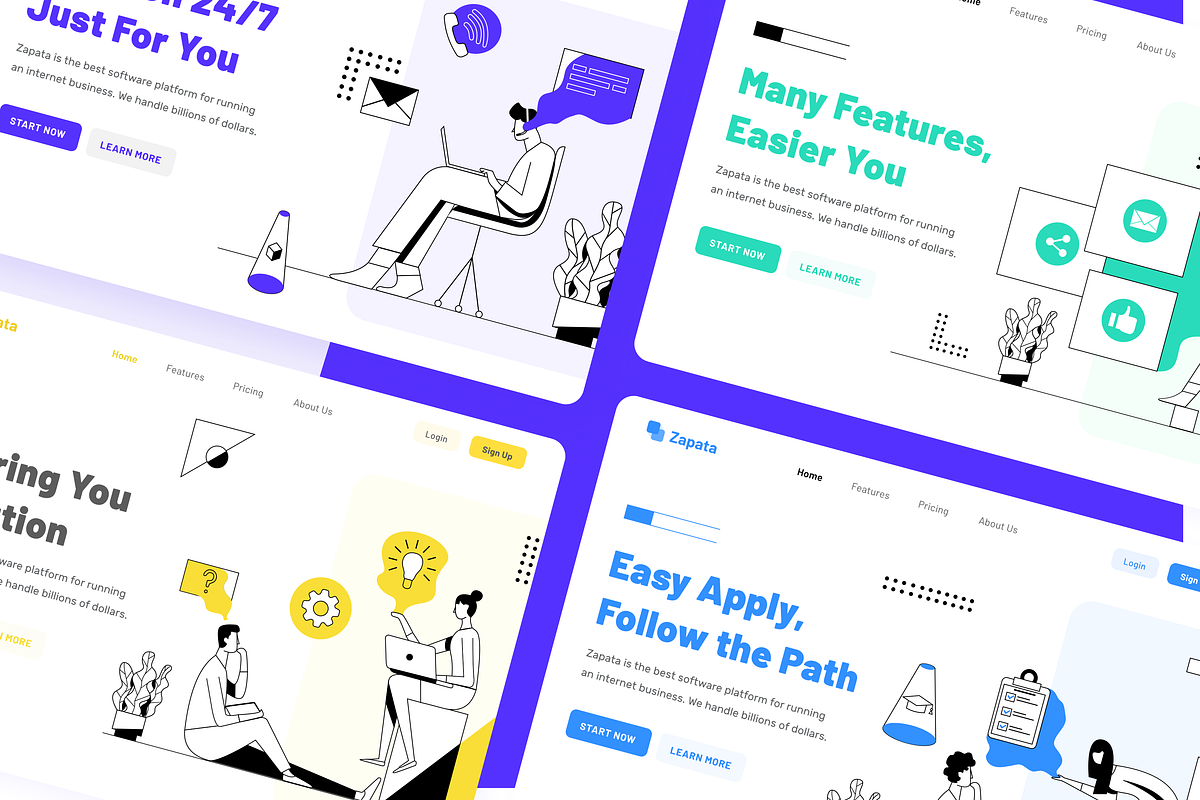 Zapata - Simple Line Illustration, a Templates & Theme by Designspace (Photo 4 of 7)
