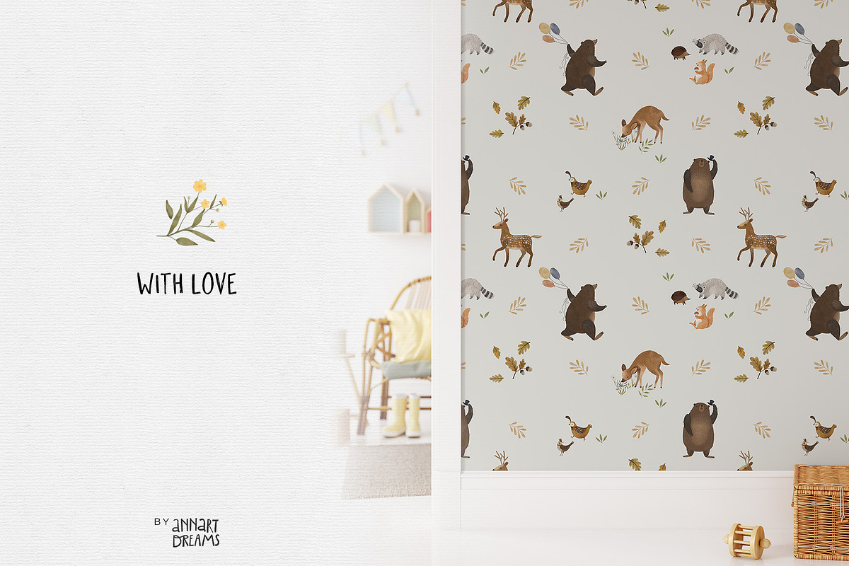 Forest animals. Alphabet & Patterns, an Animal Illustration by annartdreams (Photo 11 of 11)