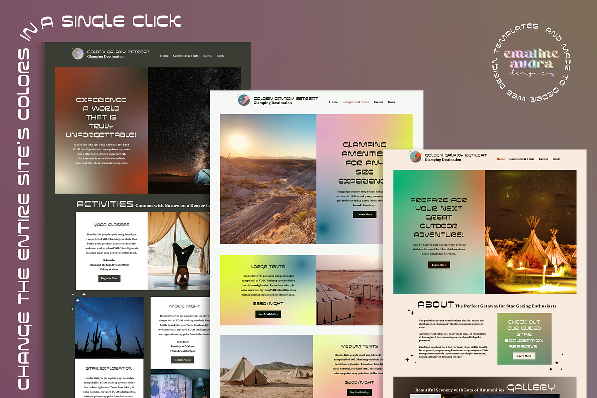 Galaxy Vacation Rental WIX Template, a Wix Template by Emaline Audra Design Co. (Photo 3 of 5)