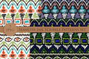 SCRIBBLE ink seamless folk patterns, a Pattern Graphic by Futurel (Thumbnail 2 of 5)