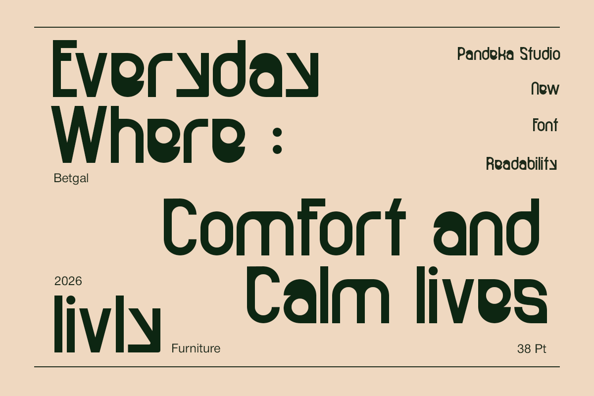 Betgal - Contemporary Furniture Font, a Sans Serif Font by Pandeka Studio (Photo 3 of 9)