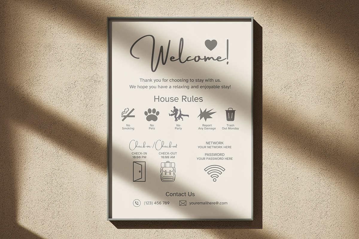 Vacation Rental Welcome Sign, a Marketing Template by M9 Design (Photo 5 of 7)