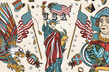 USA old school tattoo